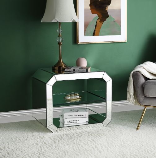 Dominic - 20" Accent Table - Mirrored - R&R Furniture Gallery (Fountain Valley, CA)