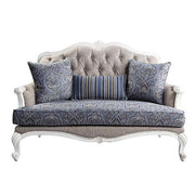 Ciddrenar - Loveseat With 3 Pillows - Fabric & White - R&R Furniture Gallery (Fountain Valley, CA)