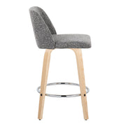 Toriano - Contemporary Fixed-Height Counter Stool With Swivel And Round Footrest (Set of 2) - R&R Furniture Gallery (Fountain Valley, CA)