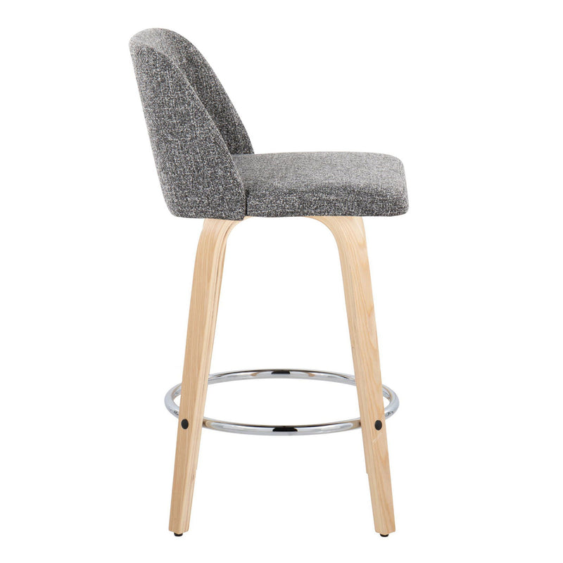 Toriano - Contemporary Fixed-Height Counter Stool With Swivel And Round Footrest (Set of 2) - R&R Furniture Gallery (Fountain Valley, CA)