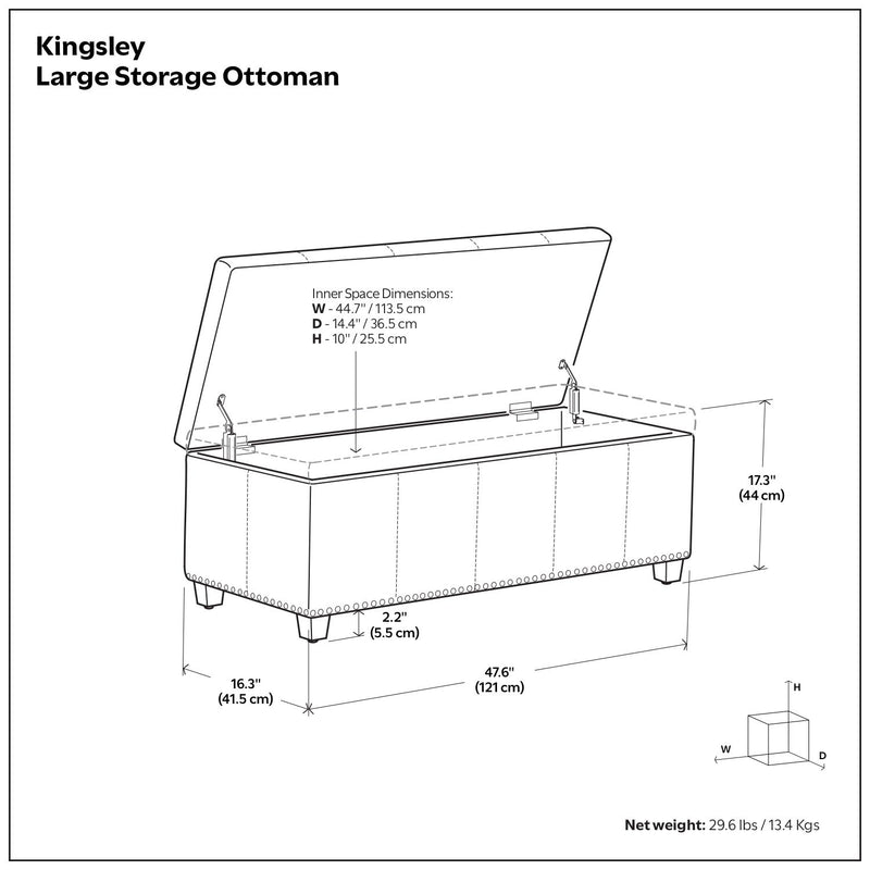 Kingsley - Upholstered Large Storage Ottoman - R&R Furniture Gallery (Fountain Valley, CA)