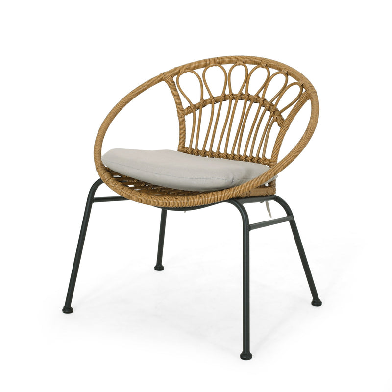 Set of two Noble House Banya light brown chairs with wooden frames, showcasing modern design and comfortable seating.