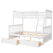 DreamHaus bunk bed with ladders and two storage drawers, featuring a sturdy frame and space-saving design in a modern bedroom setting.