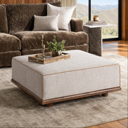 Ellerie - Square Ottoman - Latte - R&R Furniture Gallery (Fountain Valley, CA)