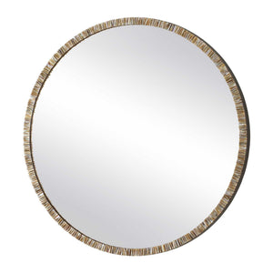 Odeon - Shell Inlay Round Mirror - Bronze
