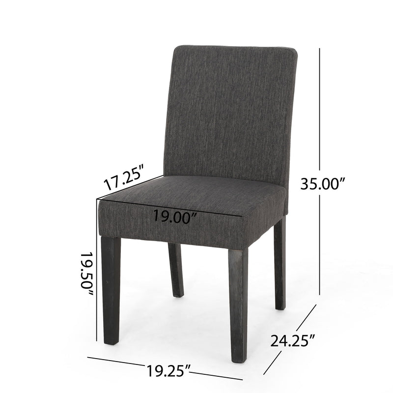 Contemporary Noble House dining chair with upholstered seat and tapered wood legs, part of a stylish chair set.