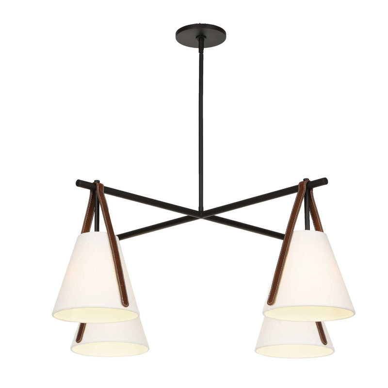 Reins - Accent Straps 4 Light Chandelier - Black