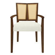 Mid Century Modern Arm Dining Chairs With Rattan Backrest - R&R Furniture Gallery (Fountain Valley, CA)