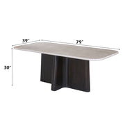 Jacory - Dining Table With Bottocino Marble Top - Espresso - R&R Furniture Gallery (Fountain Valley, CA)