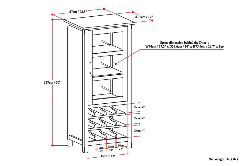 Avalon - High Storage, Wine Rack Cabinet - R&R Furniture Gallery (Fountain Valley, CA)