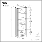 Acadian - 5 Shelf Bookcase, Handcrafted - R&R Furniture Gallery (Fountain Valley, CA)