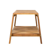 2 Piece Outdoor Conversation Set (Loveseat & Coffee Table With Water-Resistant Cushions) - Blue / Teak - R&R Furniture Gallery (Fountain Valley, CA)