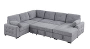 Nyhan - Upholstered Corner Sectional With Pull Out Loveseat And Storaged Chaise - Light Gray - R&R Furniture Gallery (Fountain Valley, CA)