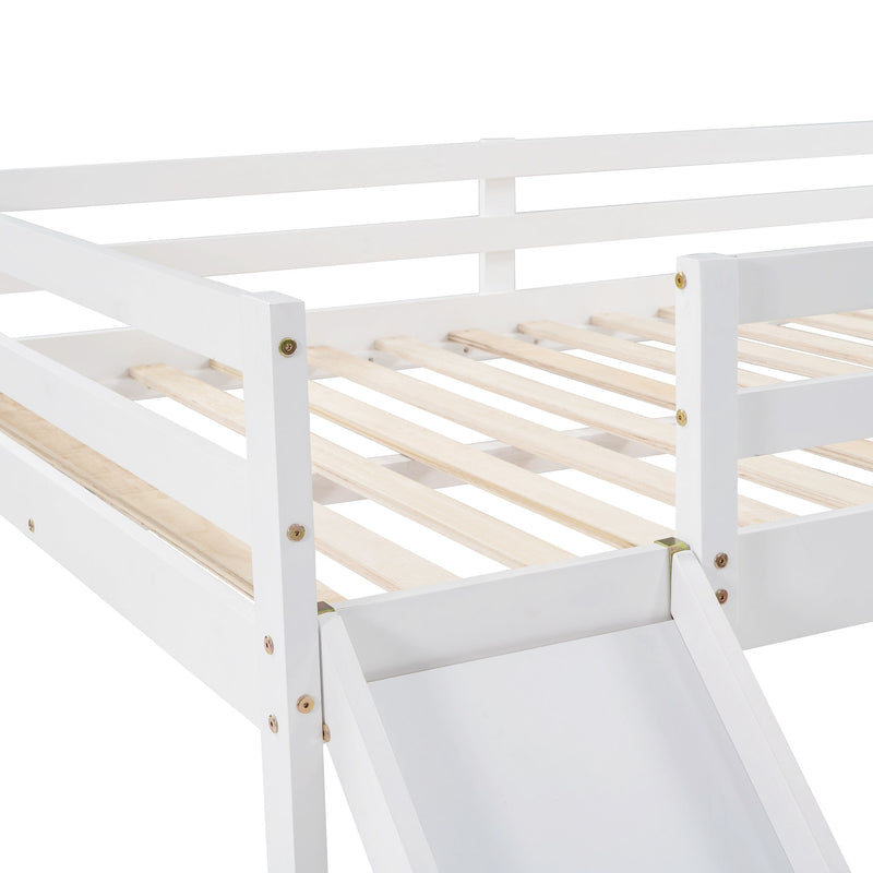 Full Loft Bed With Slide, Multifunctional Design - White - R&R Furniture Gallery (Fountain Valley, CA)