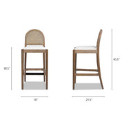 Panama - Curved Back Cane Bar Stool (Set of 2) - R&R Furniture Gallery (Fountain Valley, CA)