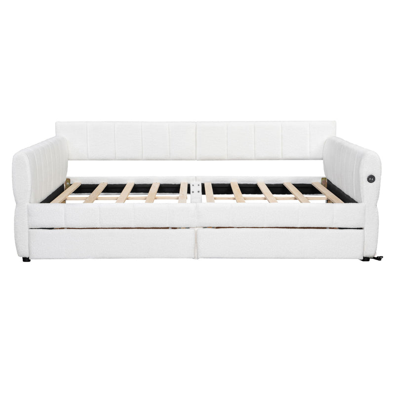 Upholstered Platform Bed With USB Charging - R&R Furniture Gallery (Fountain Valley, CA)