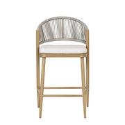 Outdoor 26" Counter Height Metal Frame Counter Stools With Scallop Shaped Backrest & Water Resistant Cushions - R&R Furniture Gallery (Fountain Valley, CA)