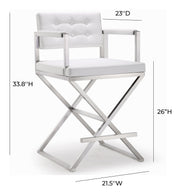 Director - Stainless Steel Counter Stool - R&R Furniture Gallery (Fountain Valley, CA)