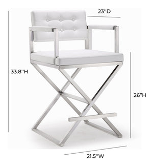 Director - Stainless Steel Counter Stool - R&R Furniture Gallery (Fountain Valley, CA)