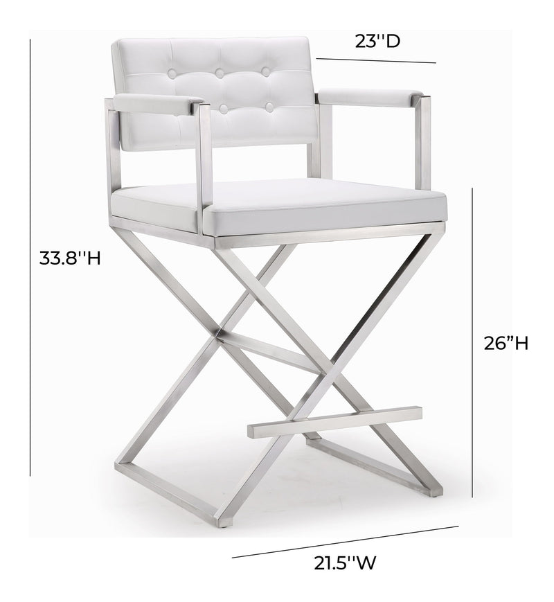 Director - Stainless Steel Counter Stool - R&R Furniture Gallery (Fountain Valley, CA)