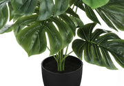 24" Tall, Artificial Plant, Monstera, Indoor, Faux, Fake, Table, Greenery, Potted, Real Touch, Decorative - Green / Black - R&R Furniture Gallery (Fountain Valley, CA)