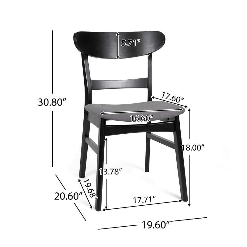 Noble House modern dining side chair with upholstered seat and wood frame, showcasing stylish and comfortable seating.