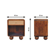 Open Woven Bedside Table, 1 Drawer - Chestnut - R&R Furniture Gallery (Fountain Valley, CA)
