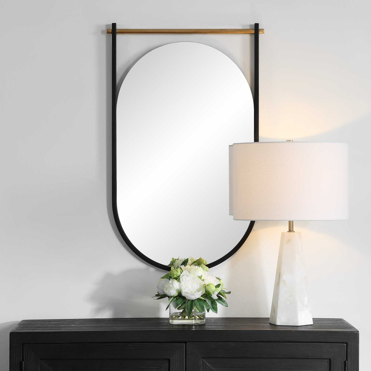 Mirror - Satin Black / Gold Leaf