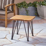 Zion - Outdoor Industrial Iron And Coffee Table - Teak - R&R Furniture Gallery (Fountain Valley, CA)