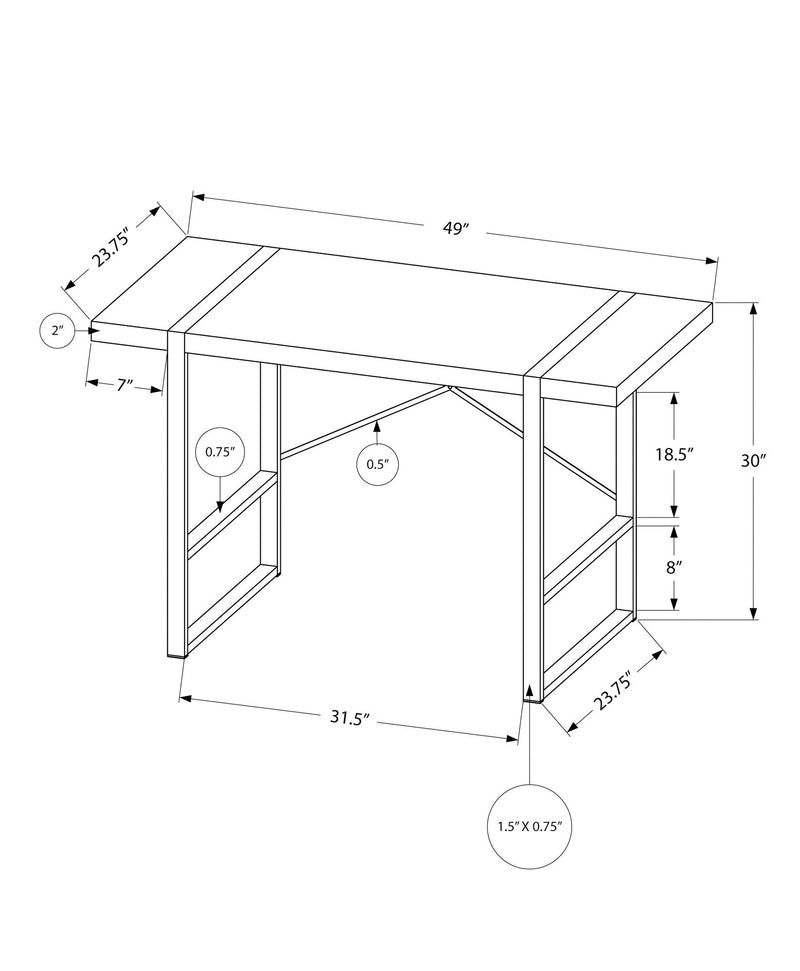 Computer Desk For Home Office, Laptop, Industrial Design - R&R Furniture Gallery (Fountain Valley, CA)