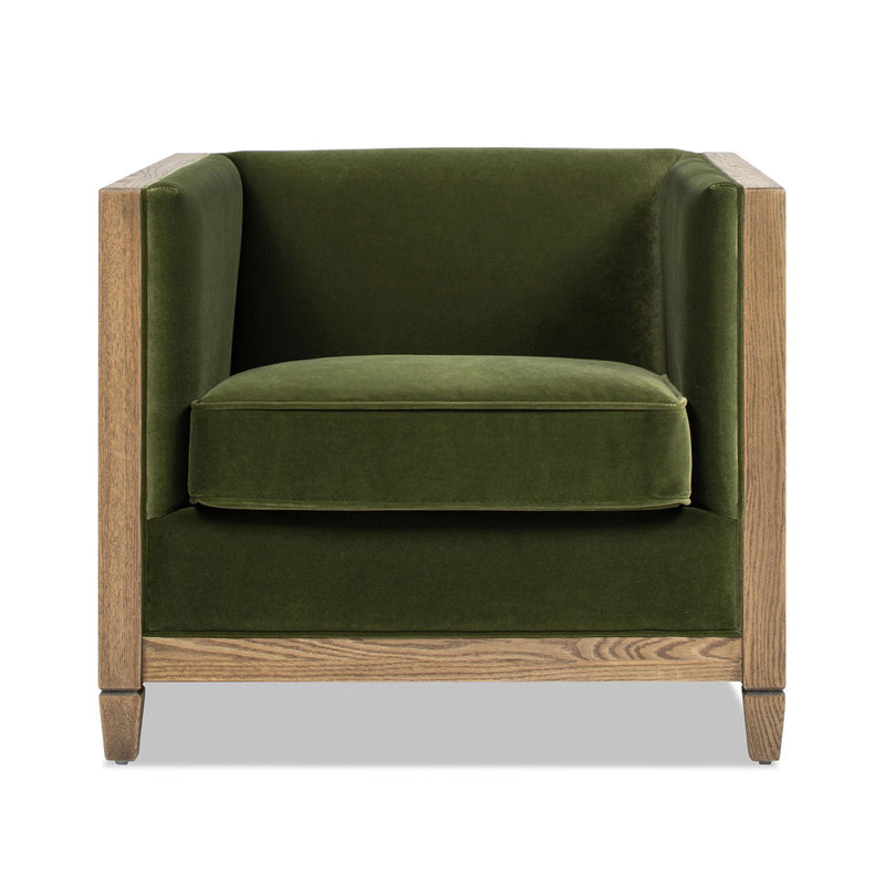 Georgia - Cane Tuxedo Armchair - Olive Green - R&R Furniture Gallery (Fountain Valley, CA)