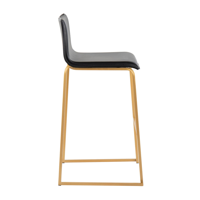 Set of two Lumi Source Mara contemporary upholstered barstools with sleek design and padded seats, perfect for modern kitchen or bar area.