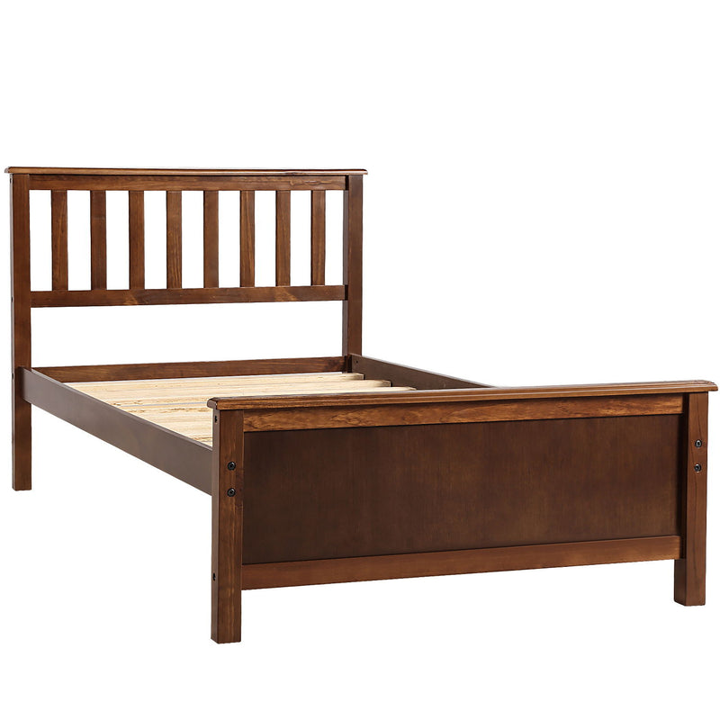 DreamHaus platform bed with headboard, footboard, and wood slat support in a modern bedroom setting