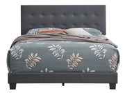 Glory Furniture Caldwell upholstered bed with plush fabric headboard and sleek frame, stylish bedroom furniture.