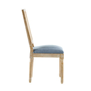 French Country Dining Chair With Rectangular Cane Backrest And Smooth Upholstered Seating - R&R Furniture Gallery (Fountain Valley, CA)