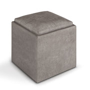 Rockwood - Upholstered Cube Storage Ottoman With Tray - R&R Furniture Gallery (Fountain Valley, CA)