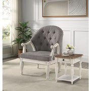 Florian - Chair - Gray Fabric & Antique White - R&R Furniture Gallery (Fountain Valley, CA)