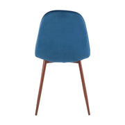 Pebble Contemporary Upholstered Dining & Accent Chair Set of 2 — Walnut Legs - R&R Furniture Gallery (Fountain Valley, CA)