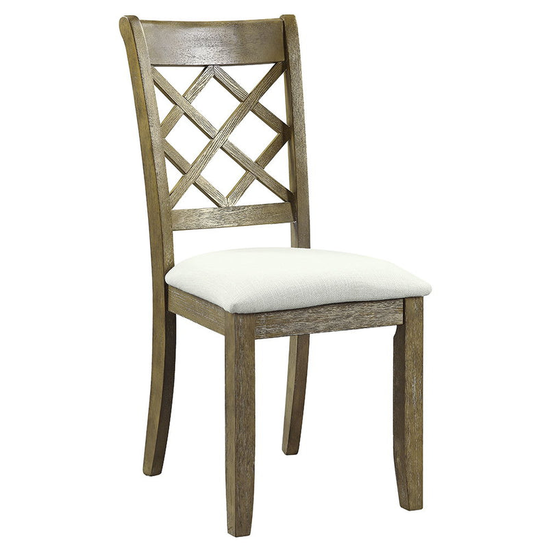 Karsen - Side Chair (Set of 2) - Beige Linen & Rustic Oak - R&R Furniture Gallery (Fountain Valley, CA)