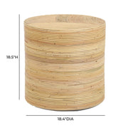 Matea - Rattan Arch Side Table - Natural - R&R Furniture Gallery (Fountain Valley, CA)