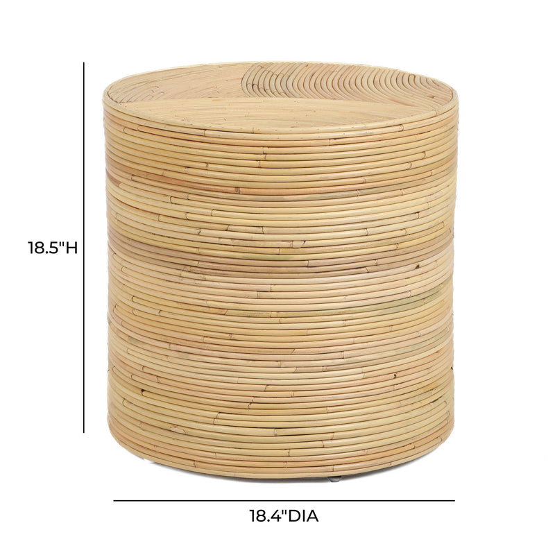 Matea - Rattan Arch Side Table - Natural - R&R Furniture Gallery (Fountain Valley, CA)