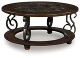 Frallyn - Round Cocktail Table - Dark Brown - R&R Furniture Gallery (Fountain Valley, CA)