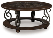 Frallyn - Round Cocktail Table - Dark Brown - R&R Furniture Gallery (Fountain Valley, CA)
