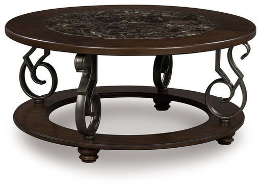 Frallyn - Round Cocktail Table - Dark Brown - R&R Furniture Gallery (Fountain Valley, CA)