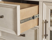 Shaybrock - Dresser And Mirror - Antique White / Brown - R&R Furniture Gallery (Fountain Valley, CA)