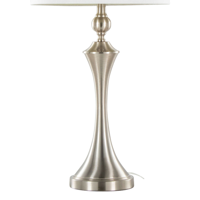 Lumi Source Flint contemporary table lamp set with built-in USB ports, featuring modern design and sleek finishes.