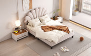 Upholstered Platform Bed With Flower Pattern Headboard - R&R Furniture Gallery (Fountain Valley, CA)