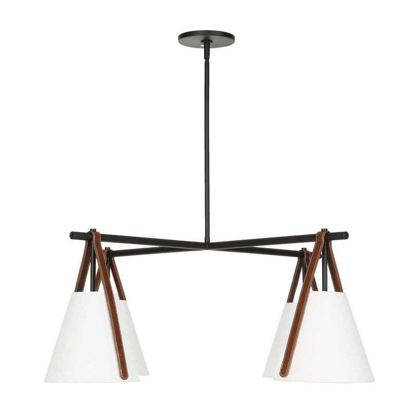 Reins - Accent Straps 4 Light Chandelier - Black