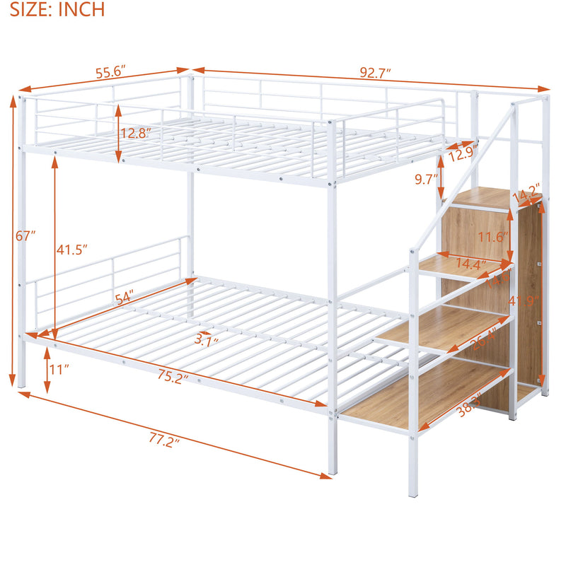 Bunk Bed With Lateral Storage Ladder And Wardrobe - R&R Furniture Gallery (Fountain Valley, CA)