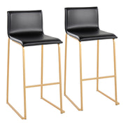 Lumi Source Mara contemporary upholstered barstool set of 2 with padded seats and sleek modern design, perfect for kitchen or bar area.